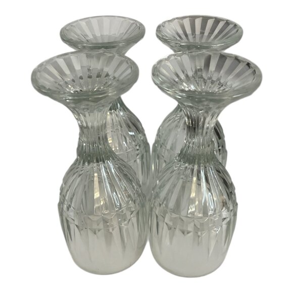 Vintage Italian Crystal Stemware Set Of 4 With Elegant Cut Glass Detailing - Picture 2 of 4